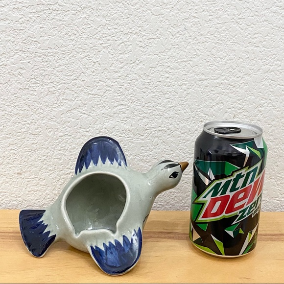 Vintage Noe Suro Mexican Pottery Folk Art Bird Hand-painted Ashtray - Picture 8 of 11